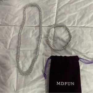 Tennis necklace and brace + Mini Dust Bag